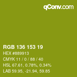 Color code: RGB 136 153 19 | qconv.com