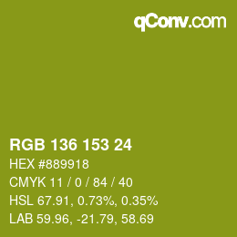 Color code: RGB 136 153 24 | qconv.com