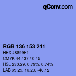 Color code: RGB 136 153 241 | qconv.com