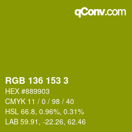 カラーコード: RGB 136 153 3 | qconv.com