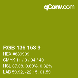 Color code: RGB 136 153 9 | qconv.com