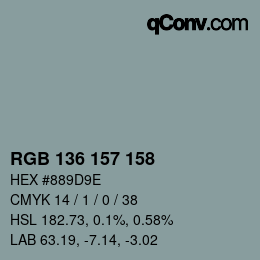 Color code: RGB 136 157 158 | qconv.com
