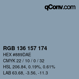 Color code: RGB 136 157 174 | qconv.com