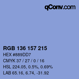 Color code: RGB 136 157 215 | qconv.com