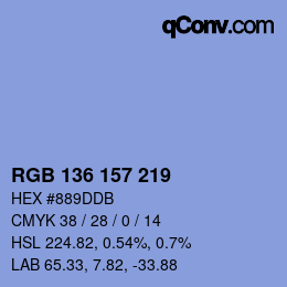 Color code: RGB 136 157 219 | qconv.com