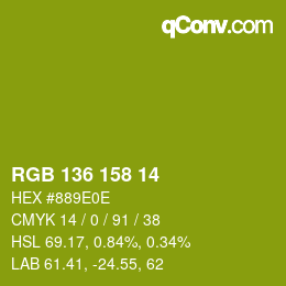 Color code: RGB 136 158 14 | qconv.com