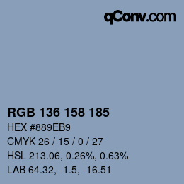 Color code: RGB 136 158 185 | qconv.com