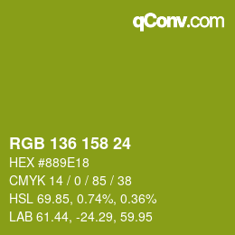 Color code: RGB 136 158 24 | qconv.com