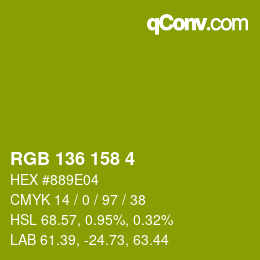 Color code: RGB 136 158 4 | qconv.com