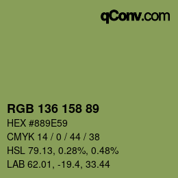 カラーコード: RGB 136 158 89 | qconv.com