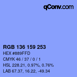 Color code: RGB 136 159 253 | qconv.com