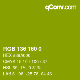 Farbcode: RGB 136 160 0 | qconv.com