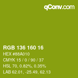 Color code: RGB 136 160 16 | qconv.com