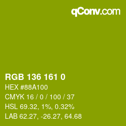 Color code: RGB 136 161 0 | qconv.com
