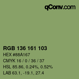 Farbcode: RGB 136 161 103 | qconv.com