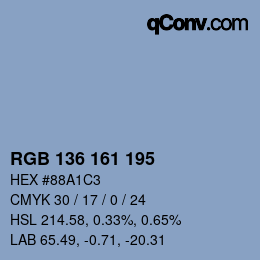 Color code: RGB 136 161 195 | qconv.com