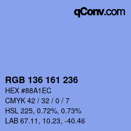 Color code: RGB 136 161 236 | qconv.com