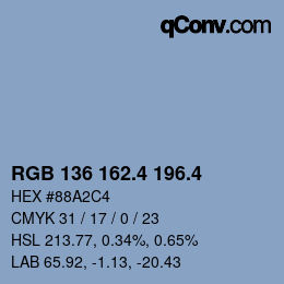 カラーコード: RGB 136 162.4 196.4 | qconv.com
