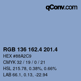 カラーコード: RGB 136 162.4 201.4 | qconv.com