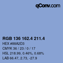 カラーコード: RGB 136 162.4 211.4 | qconv.com