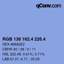 カラーコード: RGB 136 162.4 226.4 | qconv.com