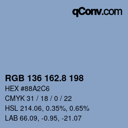 カラーコード: RGB 136 162.8 198 | qconv.com
