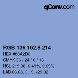 カラーコード: RGB 136 162.8 214 | qconv.com