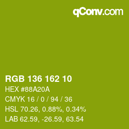 Color code: RGB 136 162 10 | qconv.com