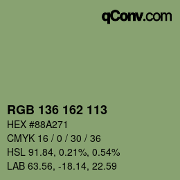 Farbcode: RGB 136 162 113 | qconv.com
