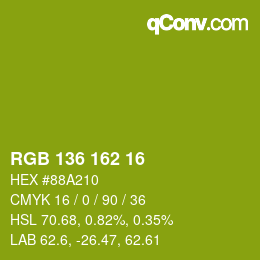 Farbcode: RGB 136 162 16 | qconv.com