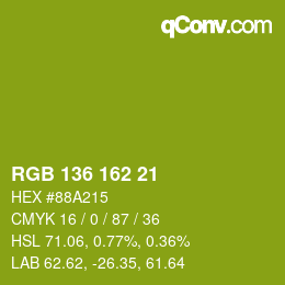 Código de color: RGB 136 162 21 | qconv.com