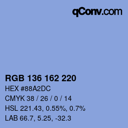 カラーコード: RGB 136 162 220 | qconv.com