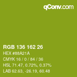 Farbcode: RGB 136 162 26 | qconv.com