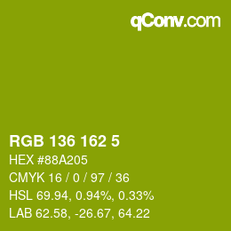 Código de color: RGB 136 162 5 | qconv.com