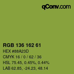Farbcode: RGB 136 162 61 | qconv.com