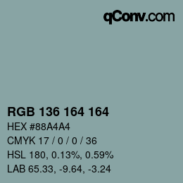 Color code: RGB 136 164 164 | qconv.com