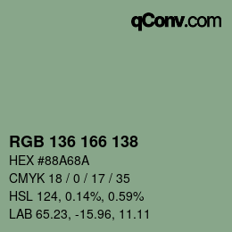 Color code: RGB 136 166 138 | qconv.com