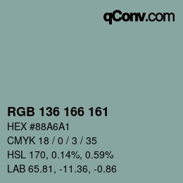 Farbcode: RGB 136 166 161 | qconv.com