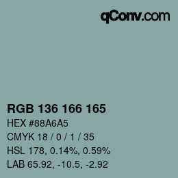 Color code: RGB 136 166 165 | qconv.com