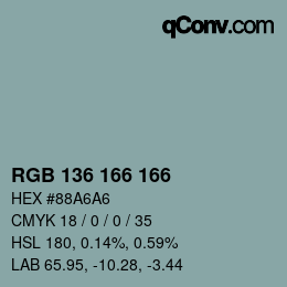 Color code: RGB 136 166 166 | qconv.com