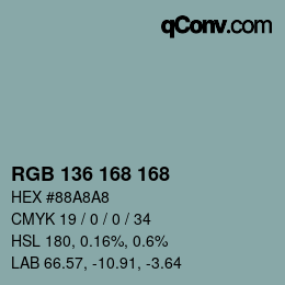 Color code: RGB 136 168 168 | qconv.com