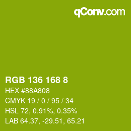 Color code: RGB 136 168 8 | qconv.com