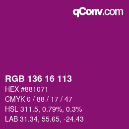 Color code: RGB 136 16 113 | qconv.com