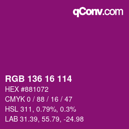 Color code: RGB 136 16 114 | qconv.com