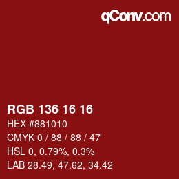 Color code: RGB 136 16 16 | qconv.com