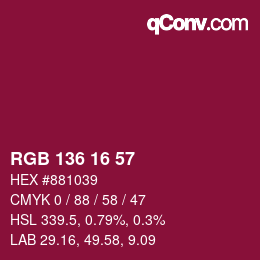Color code: RGB 136 16 57 | qconv.com