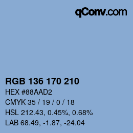 Color code: RGB 136 170 210 | qconv.com