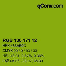 Color code: RGB 136 171 12 | qconv.com