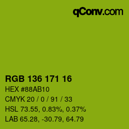 Color code: RGB 136 171 16 | qconv.com