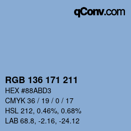 Color code: RGB 136 171 211 | qconv.com